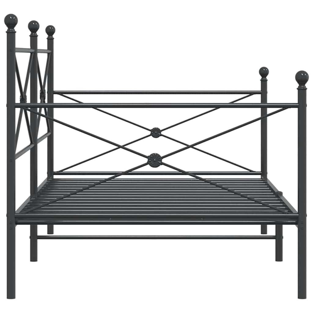 Dnevni krevet bez madraca crni 107x203 cm čelik