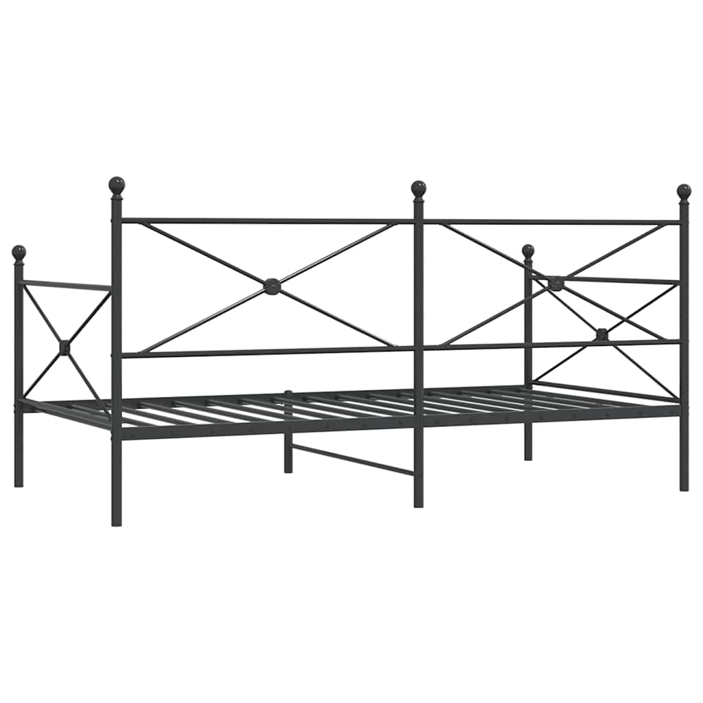 Dnevni krevet bez madraca crni 107x203 cm čelik