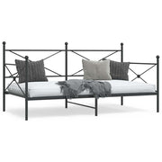 Dnevni krevet bez madraca crni 107x203 cm čelik