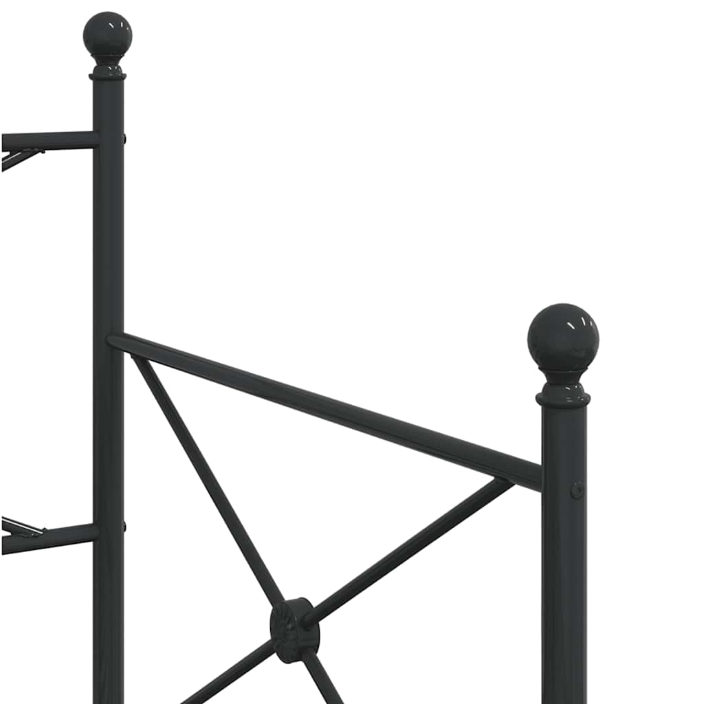Krevet na rasklapanje bez madraca crni 75x190 cm čelik