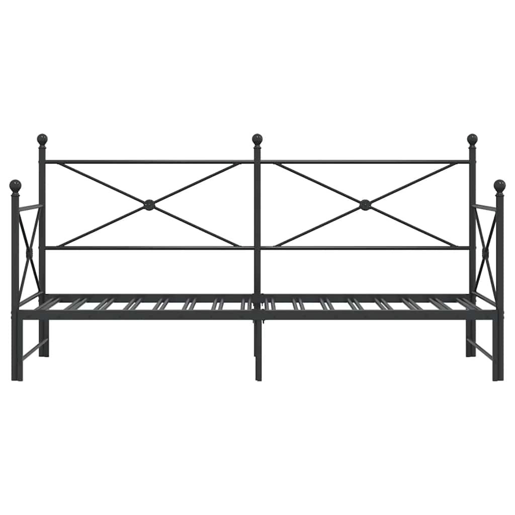 Krevet na rasklapanje bez madraca crni 90x200 cm čelik