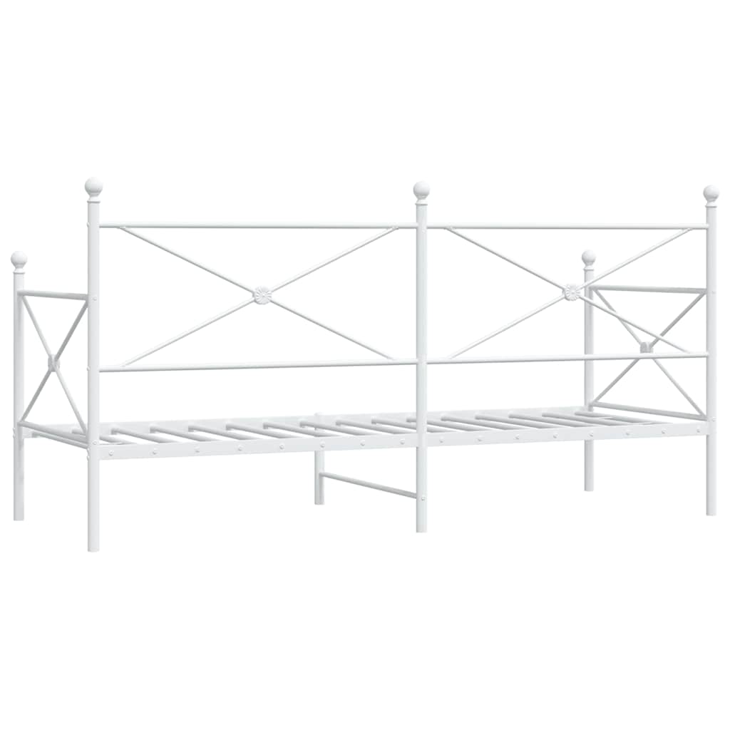 Dnevni krevet bez madraca bijeli 90x200 cm čelik
