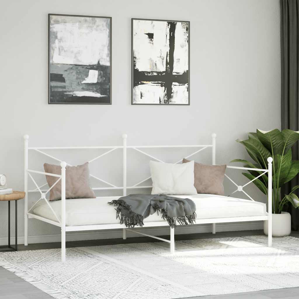 Dnevni krevet bez madraca bijeli 100x200 cm čelik