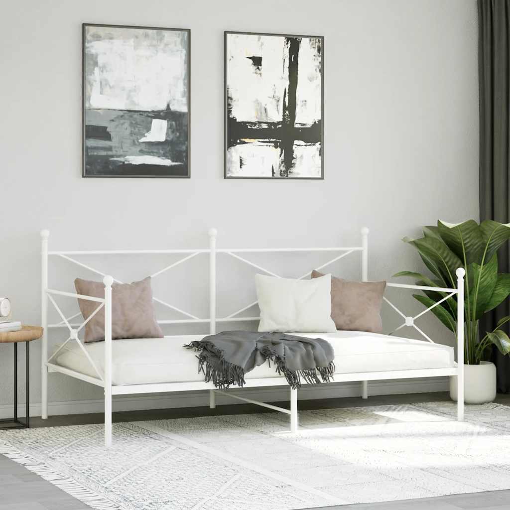 Dnevni krevet bez madraca bijeli 107x203 cm čelik