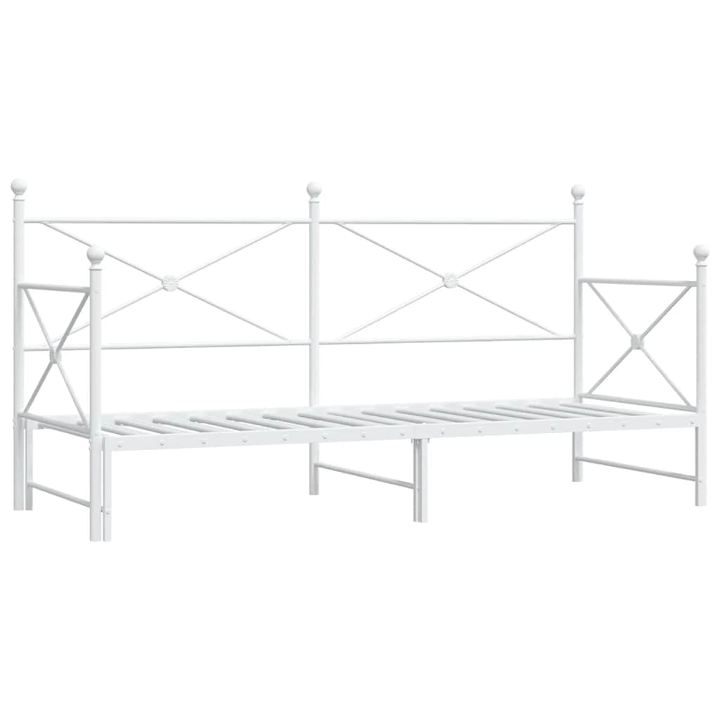 Krevet na rasklapanje bez madraca bijeli 75x190 cm čelik