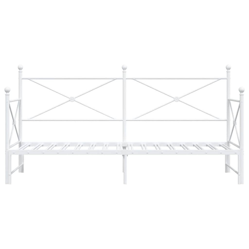 Krevet na rasklapanje bez madraca bijeli 75x190 cm čelik
