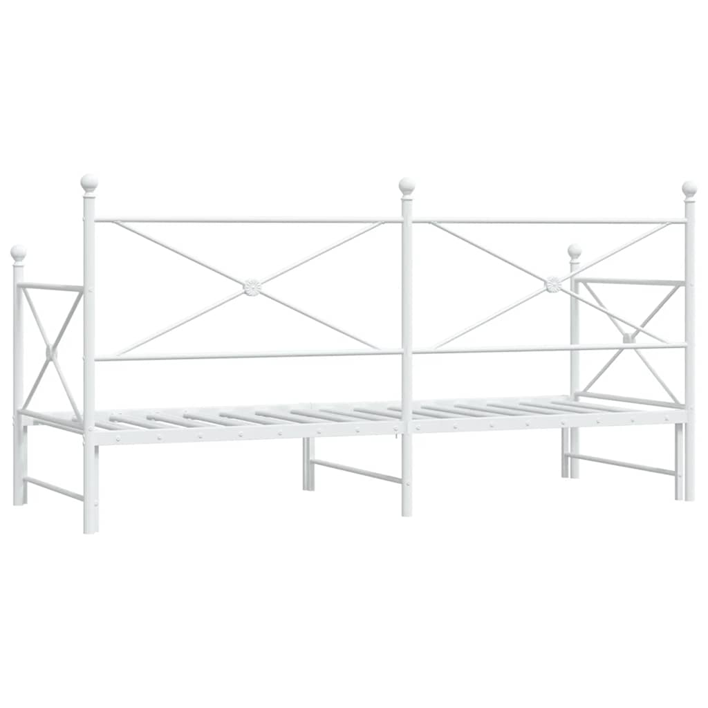 Krevet na rasklapanje bez madraca bijeli 75x190 cm čelik