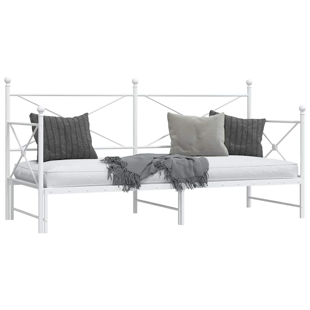 Krevet na rasklapanje bez madraca bijeli 90x200 cm čelik