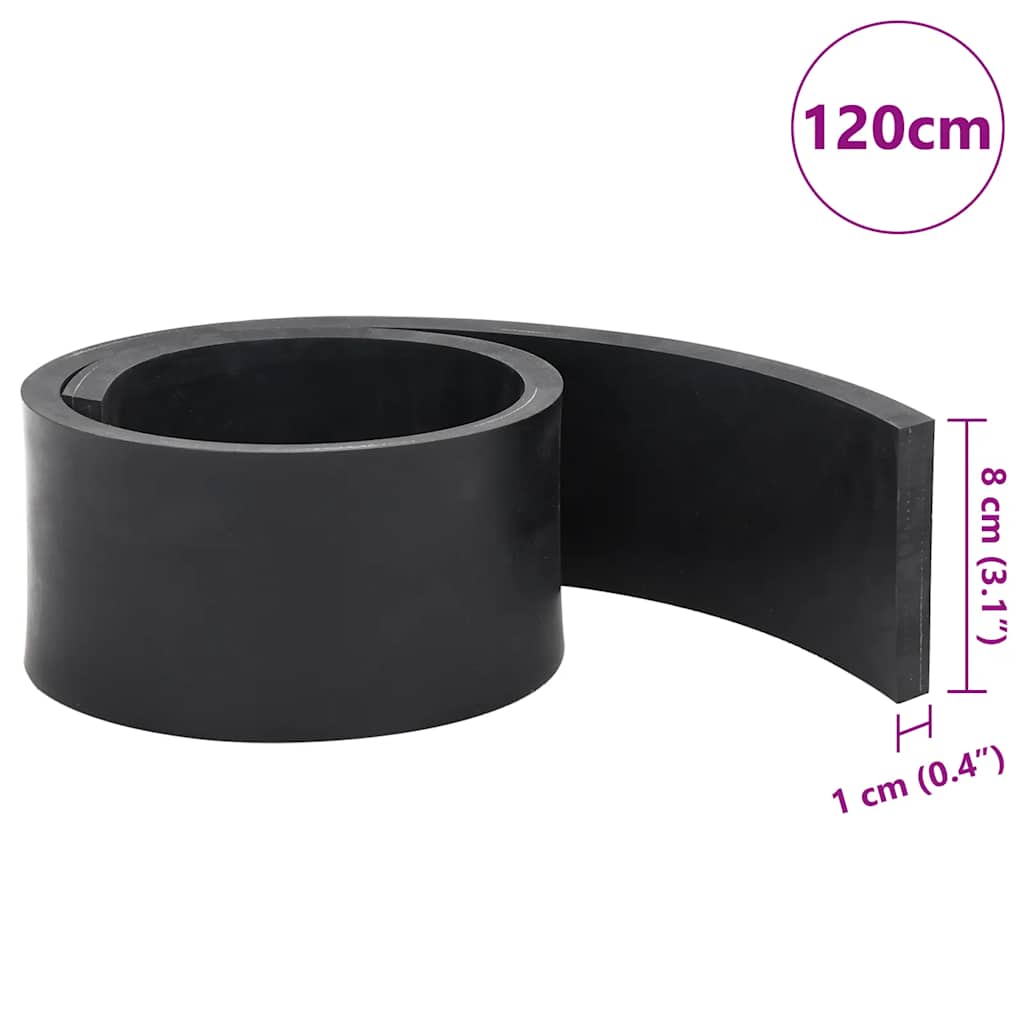 Gumeni rub za snježni plug crni 120x8x1 cm
