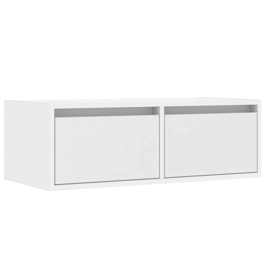 TV ormarić s LED svjetlima bijeli 75x35,5x25 cm