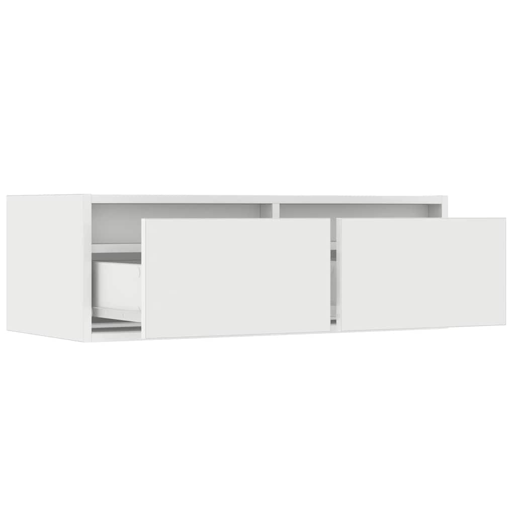 TV ormarić s LED svjetlima bijeli 75x35,5x25 cm