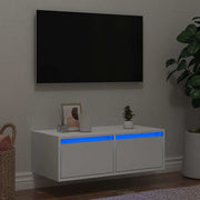 TV ormarić s LED svjetlima bijeli 75x35,5x25 cm