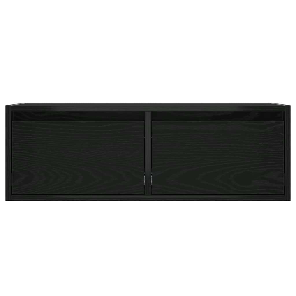TV ormarić s LED svjetlima crni hrast 75x35,5x25 cm