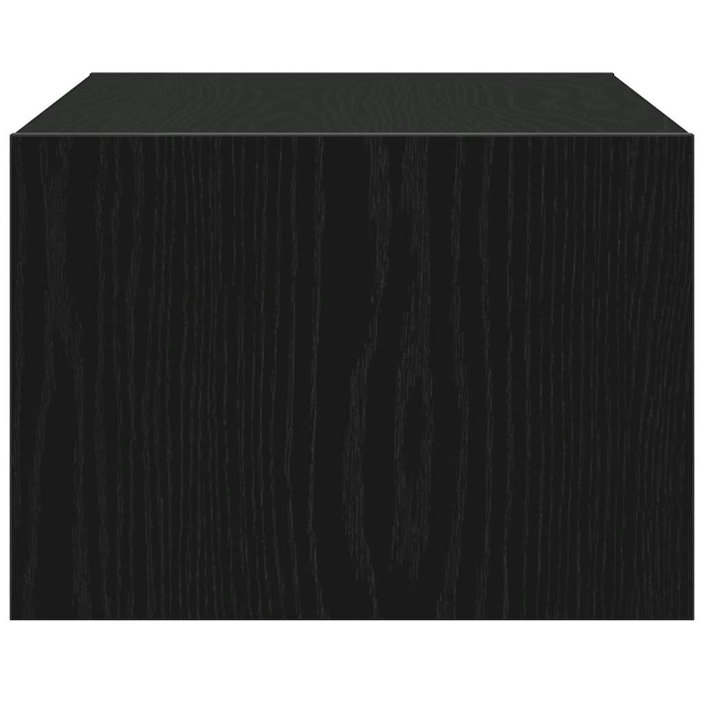 TV ormarić s LED svjetlima crni hrast 75x35,5x25 cm