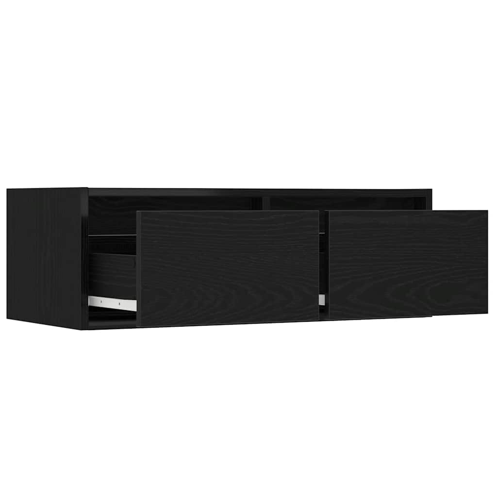 TV ormarić s LED svjetlima crni hrast 75x35,5x25 cm
