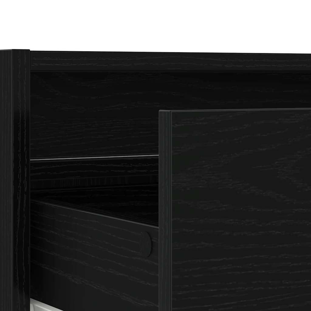 TV ormarić s LED svjetlima crni hrast 75x35,5x25 cm