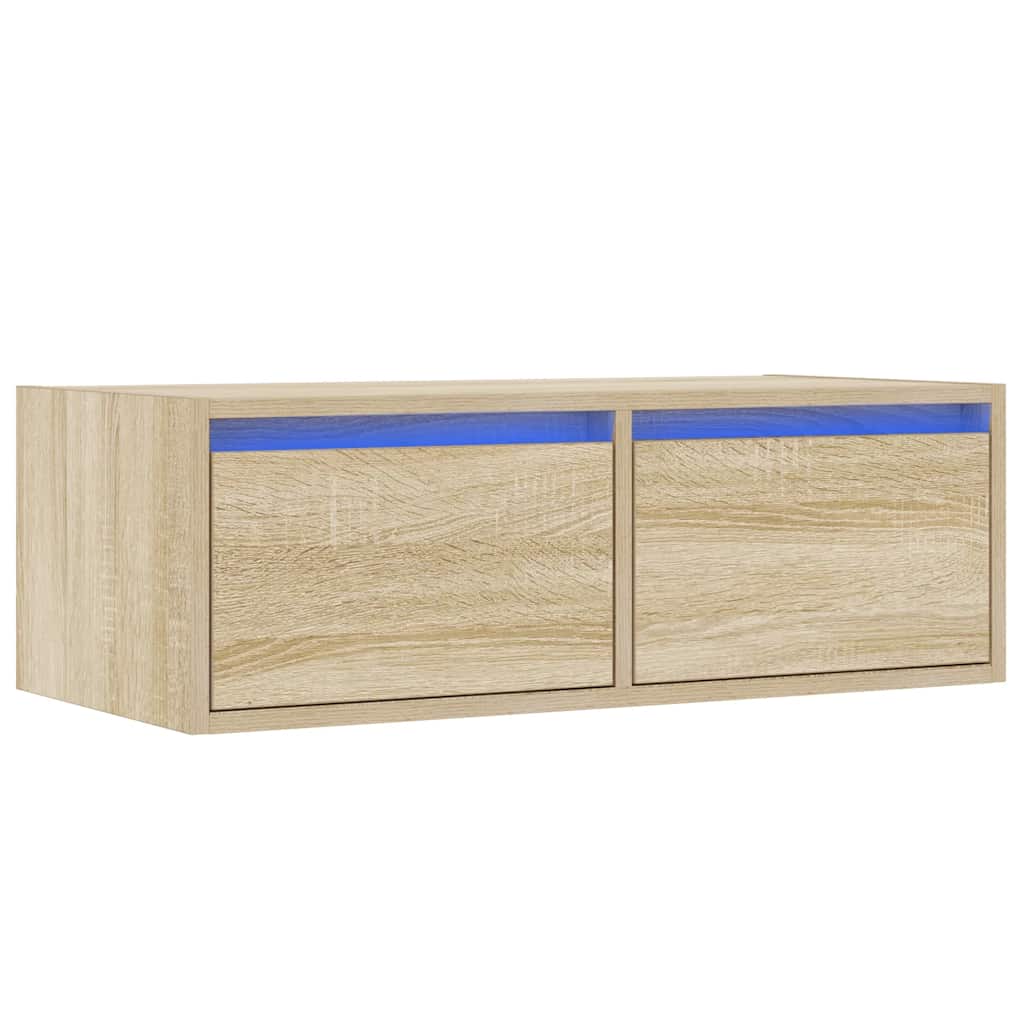 TV ormarić s LED svjetlima boja hrasta sonome 75x35,5x25 cm