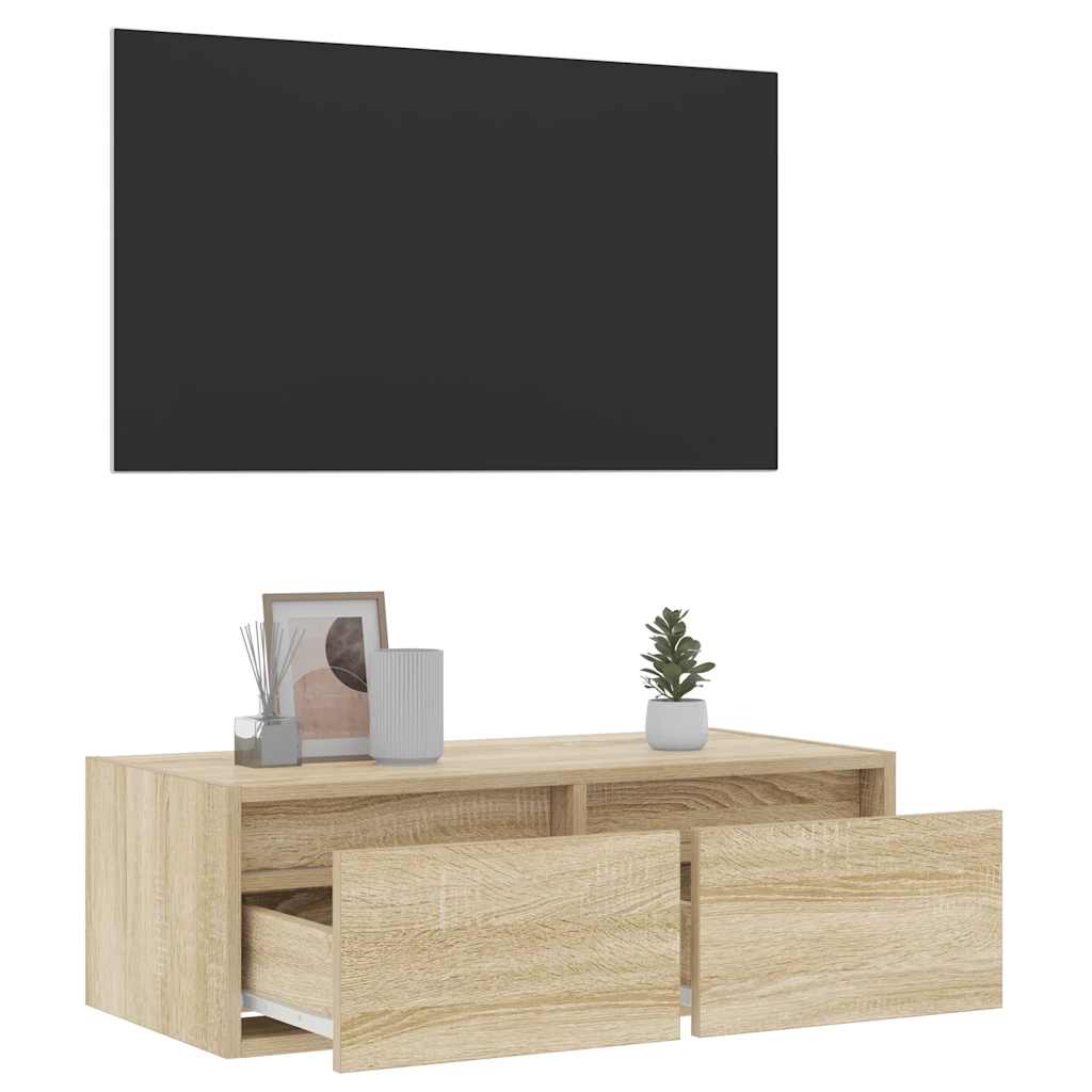 TV ormarić s LED svjetlima boja hrasta sonome 75x35,5x25 cm