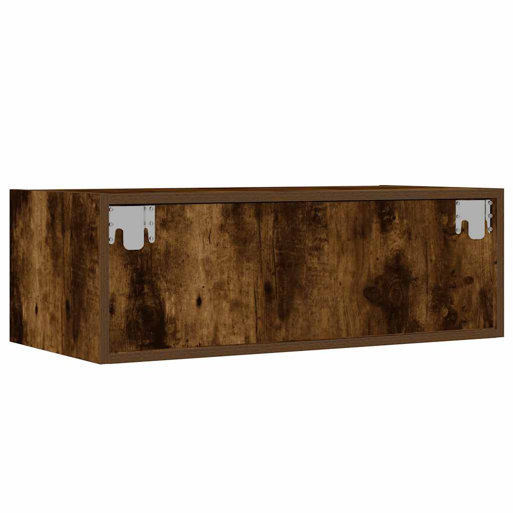 TV ormarić s LED svjetlima boja dimljenog hrasta 75x35,5x25 cm