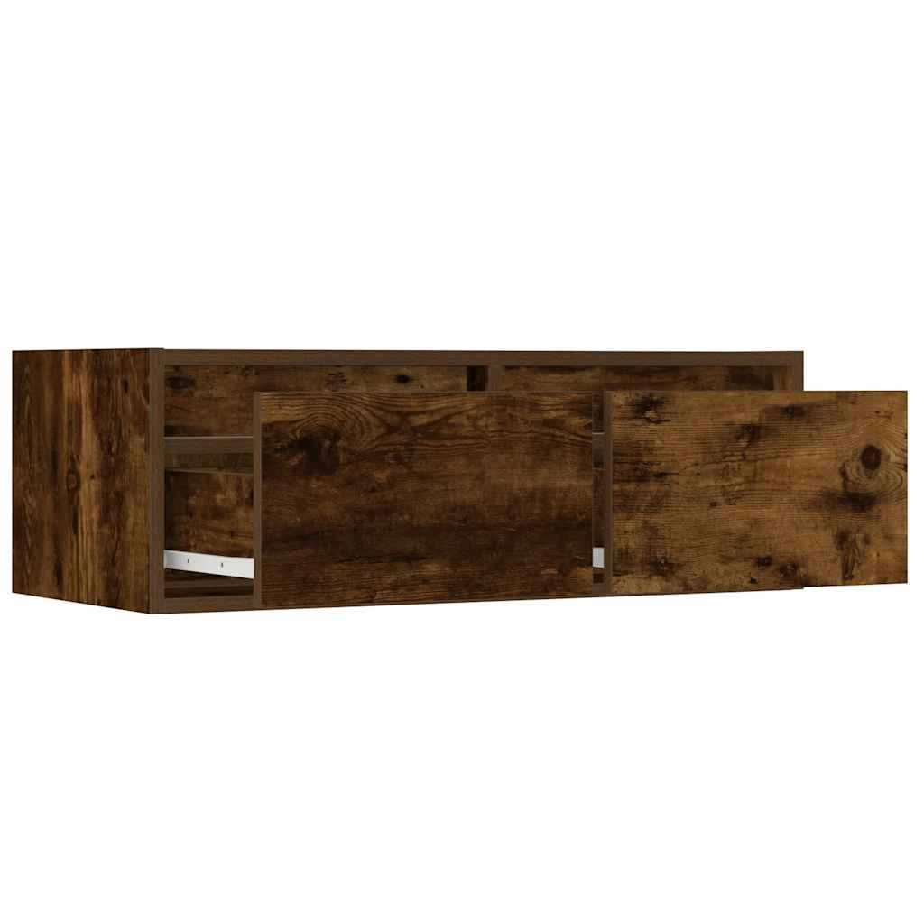 TV ormarić s LED svjetlima boja dimljenog hrasta 75x35,5x25 cm