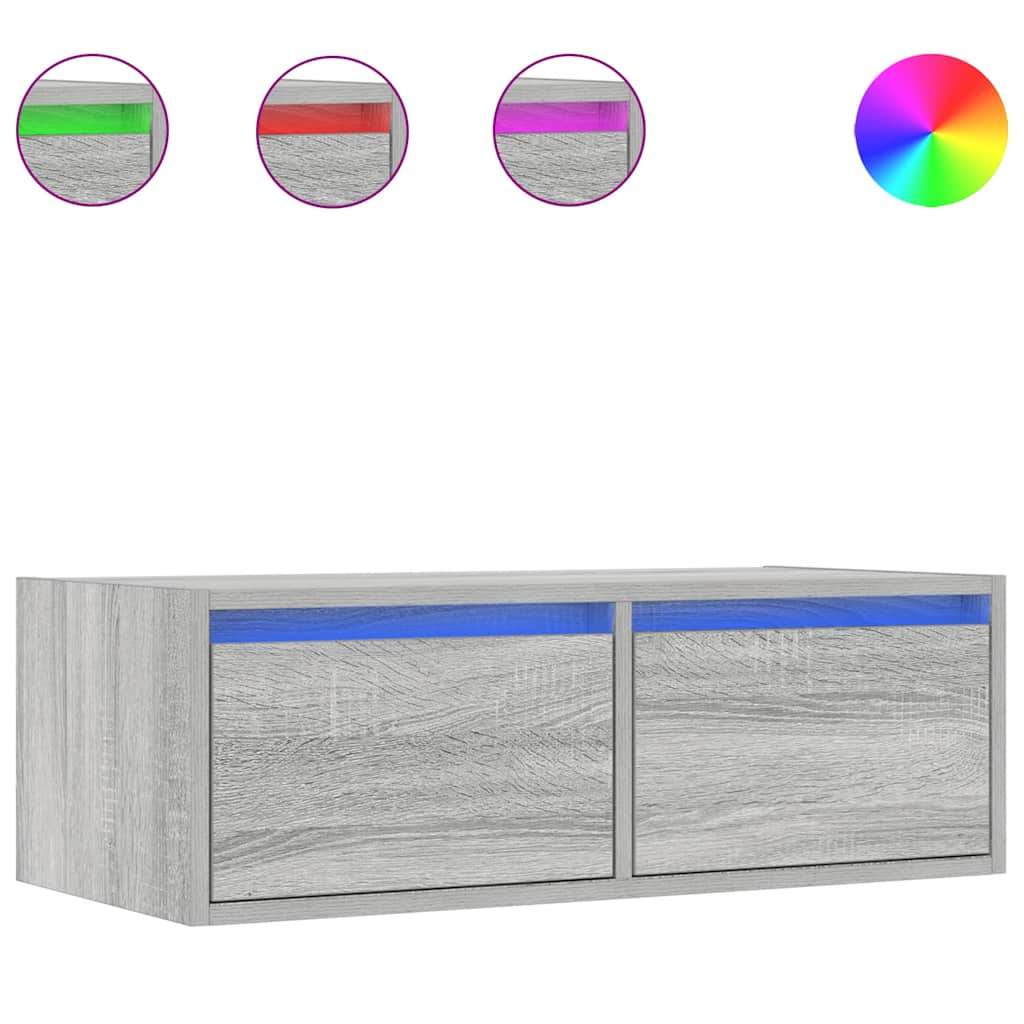 TV ormarić s LED svjetlima boja hrasta sonome 75x35,5x25 cm