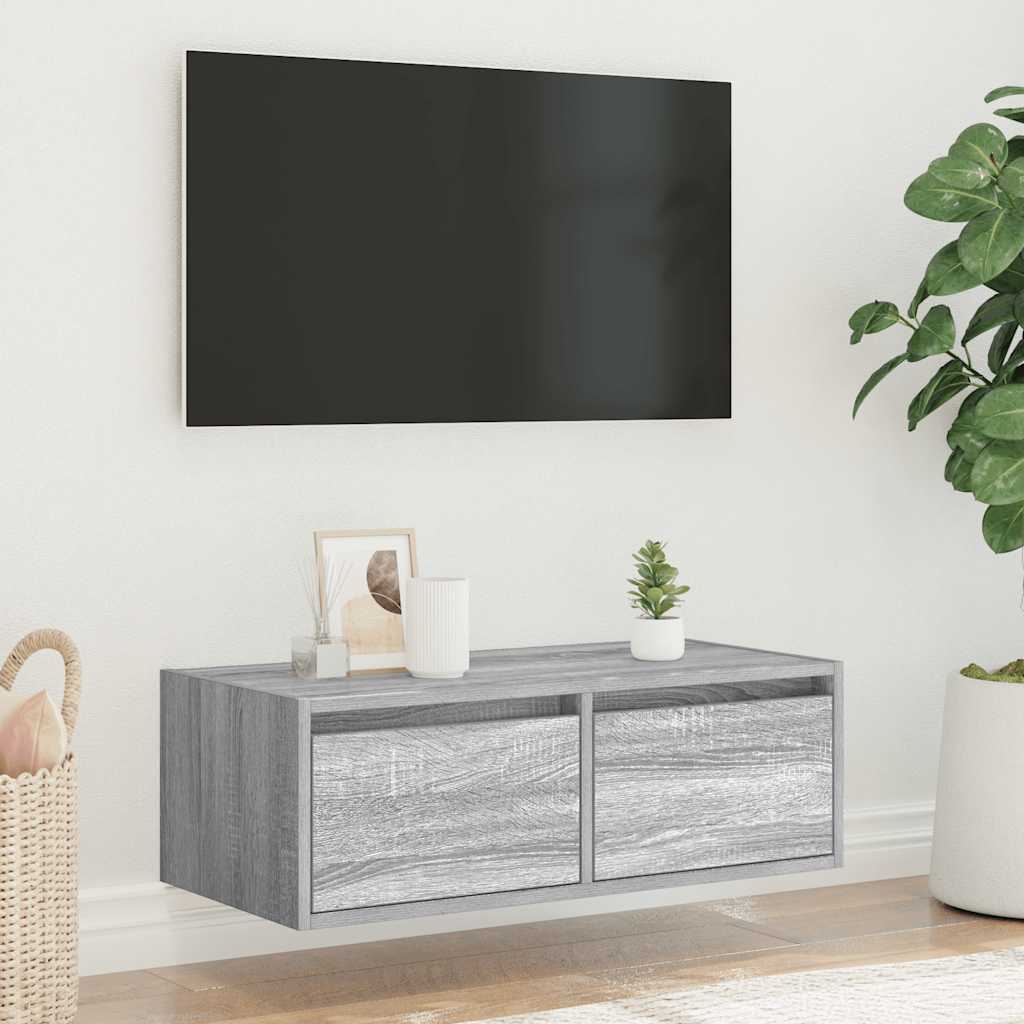 TV ormarić s LED svjetlima boja hrasta sonome 75x35,5x25 cm