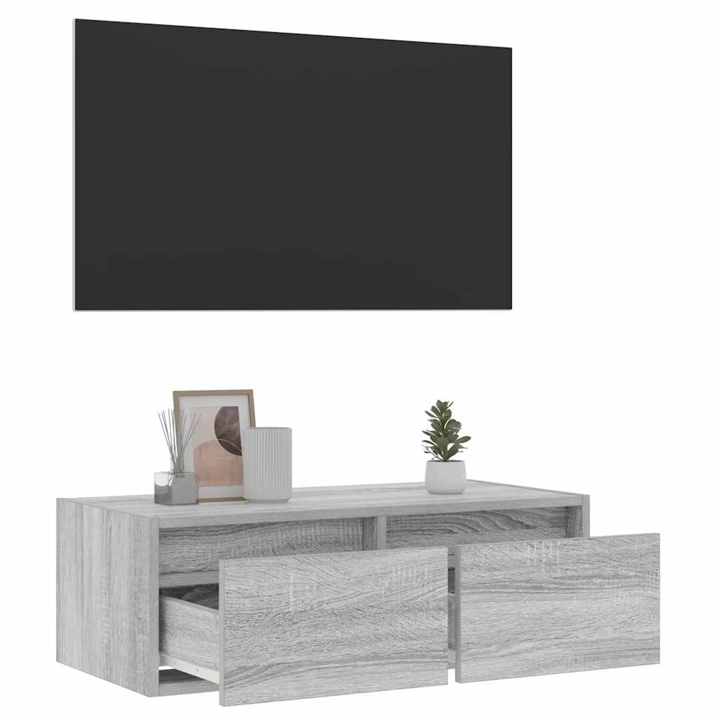 TV ormarić s LED svjetlima boja hrasta sonome 75x35,5x25 cm