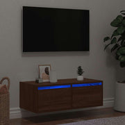 TV ormarić s LED svjetlima boja smeđeg hrasta 75x35,5x25 cm