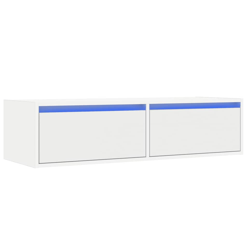 TV ormarić s LED svjetlima bijeli 100X35,5x25 cm
