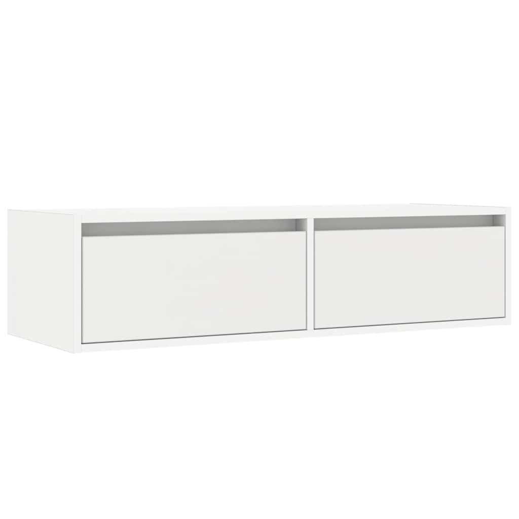 TV ormarić s LED svjetlima bijeli 100X35,5x25 cm