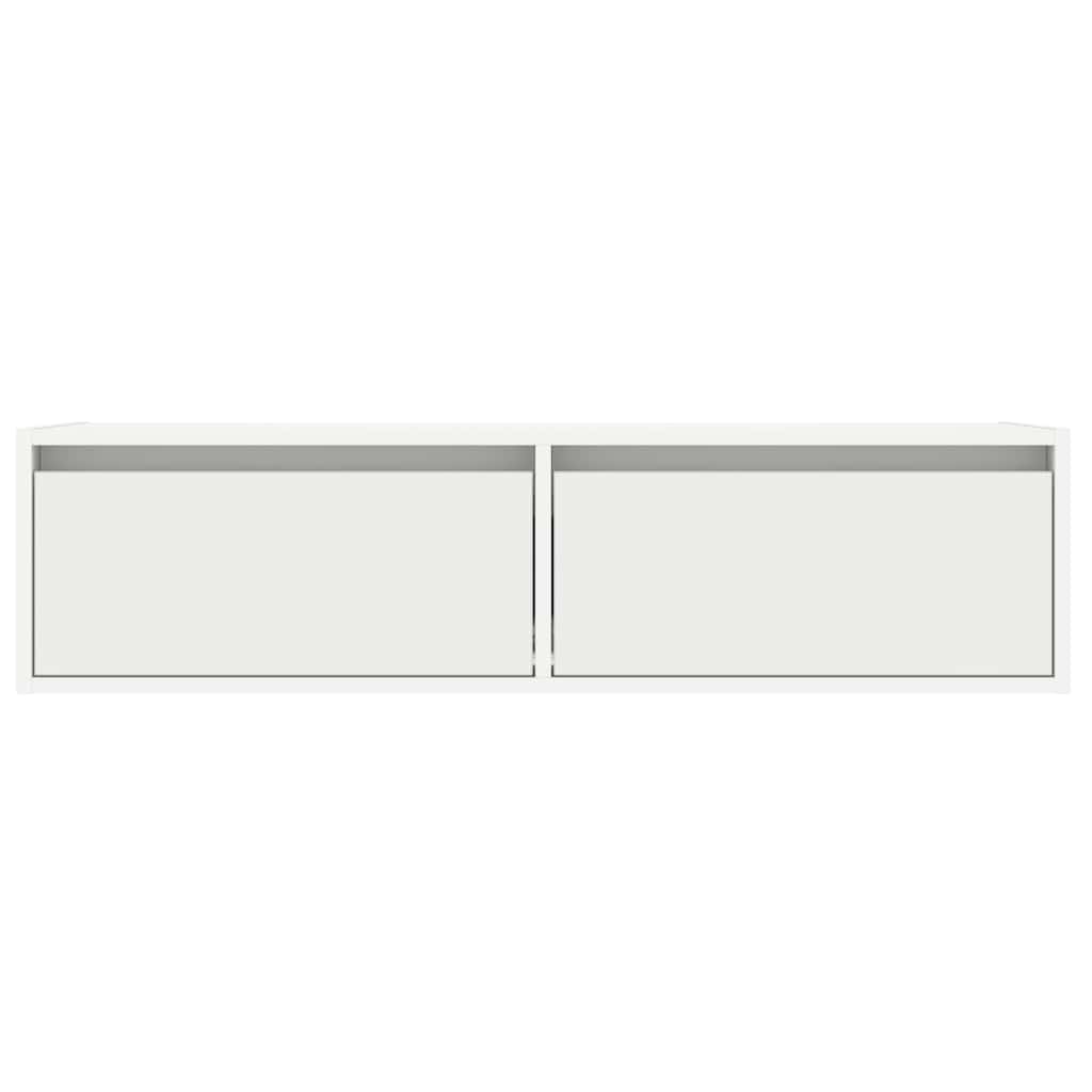 TV ormarić s LED svjetlima bijeli 100X35,5x25 cm