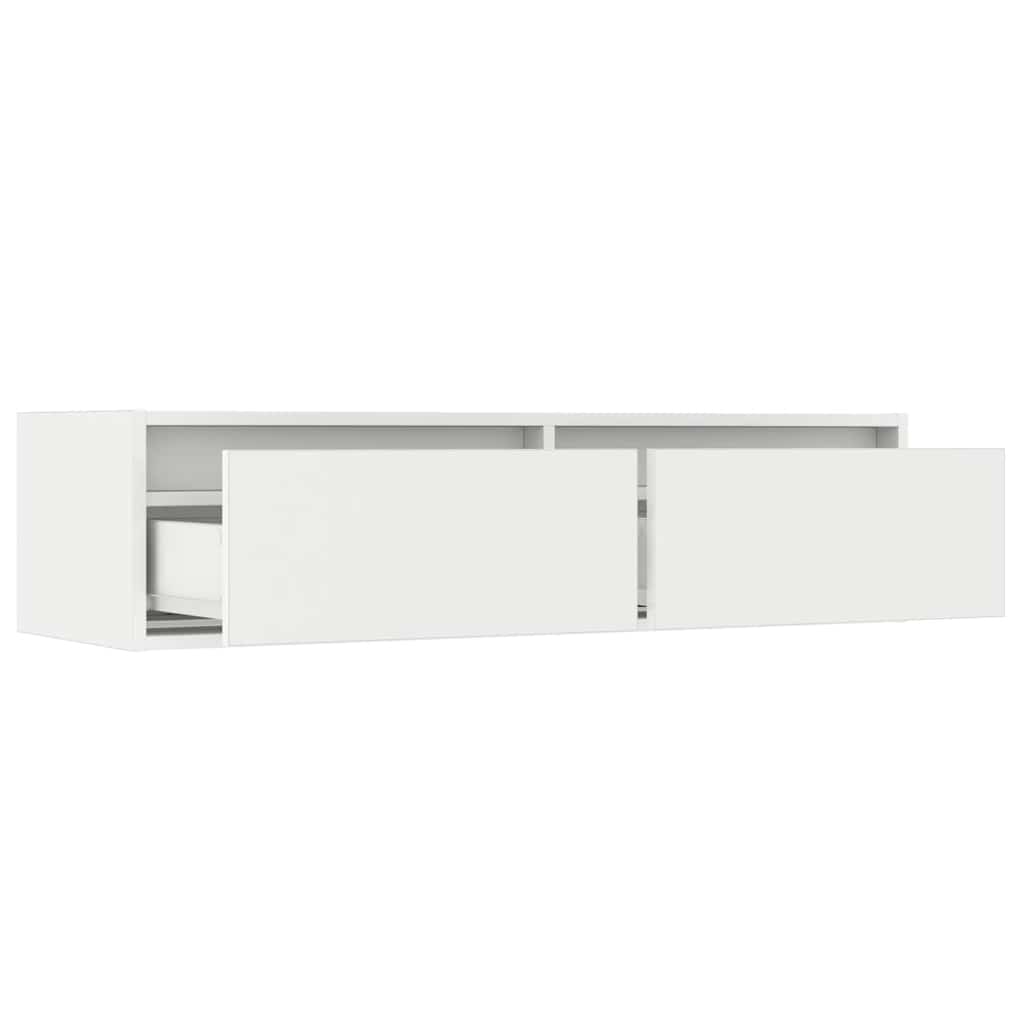 TV ormarić s LED svjetlima bijeli 100X35,5x25 cm
