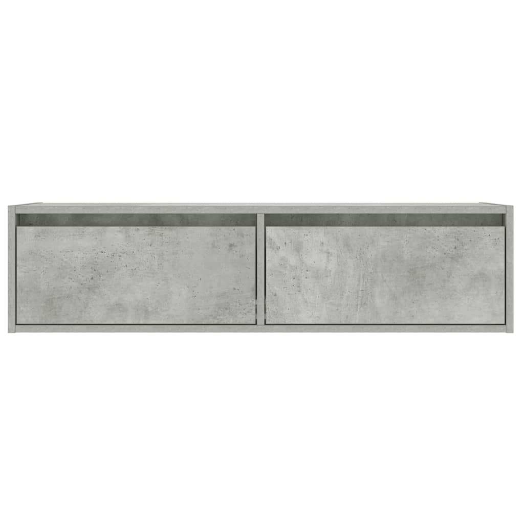 TV ormarić s LED svjetlima siva boja betona 100X35,5x25 cm
