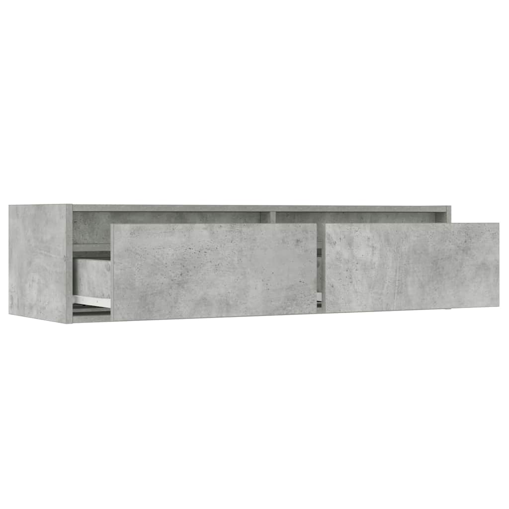 TV ormarić s LED svjetlima siva boja betona 100X35,5x25 cm