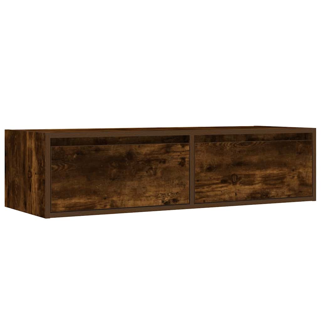 TV ormarić s LED svjetlima boja dimljenog hrasta 100X35,5x25 cm