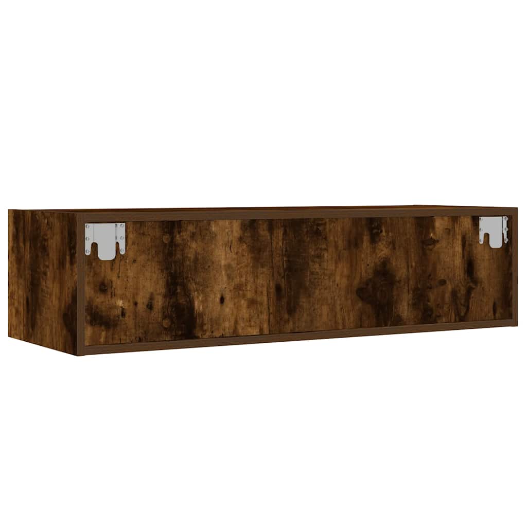 TV ormarić s LED svjetlima boja dimljenog hrasta 100X35,5x25 cm