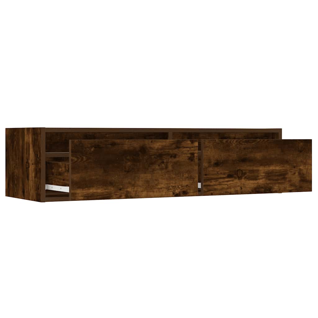 TV ormarić s LED svjetlima boja dimljenog hrasta 100X35,5x25 cm