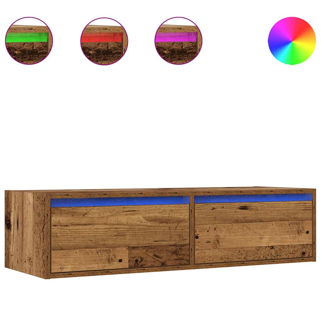 TV ormarići s LED svjetlima 2 kom boja drva 100X35,5x25 cm