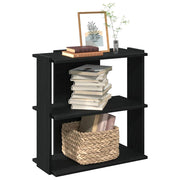 Regal za knjige s 3 razine crni 60x30x60 cm konstruirano drvo