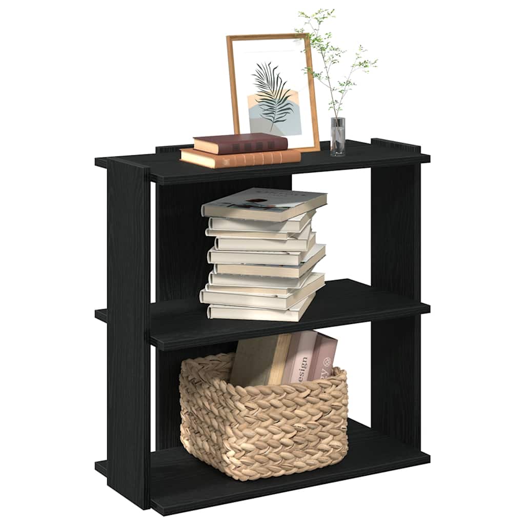 Regal za knjige s 3 razine crni 60x30x60 cm konstruirano drvo