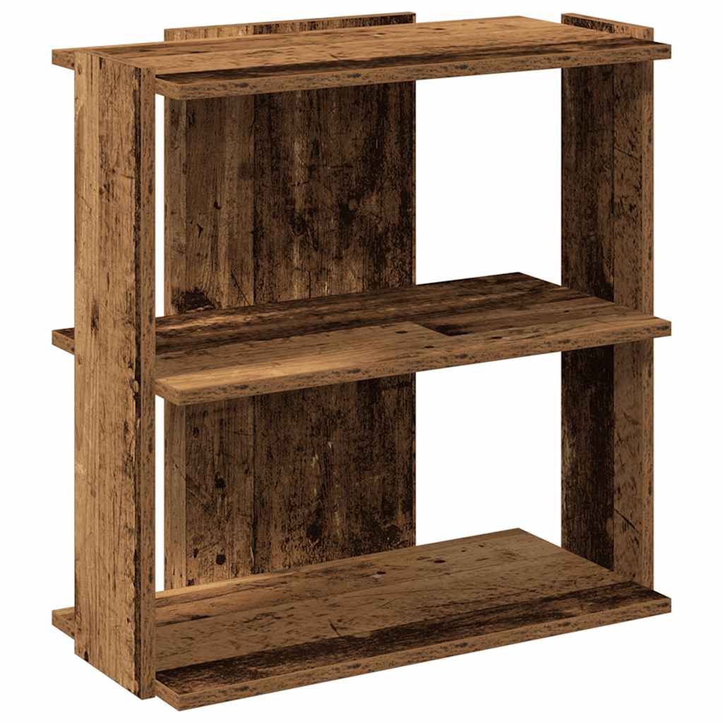 Regal za knjige s 3 razina boja staro drvo 60x30x60 cm drveni