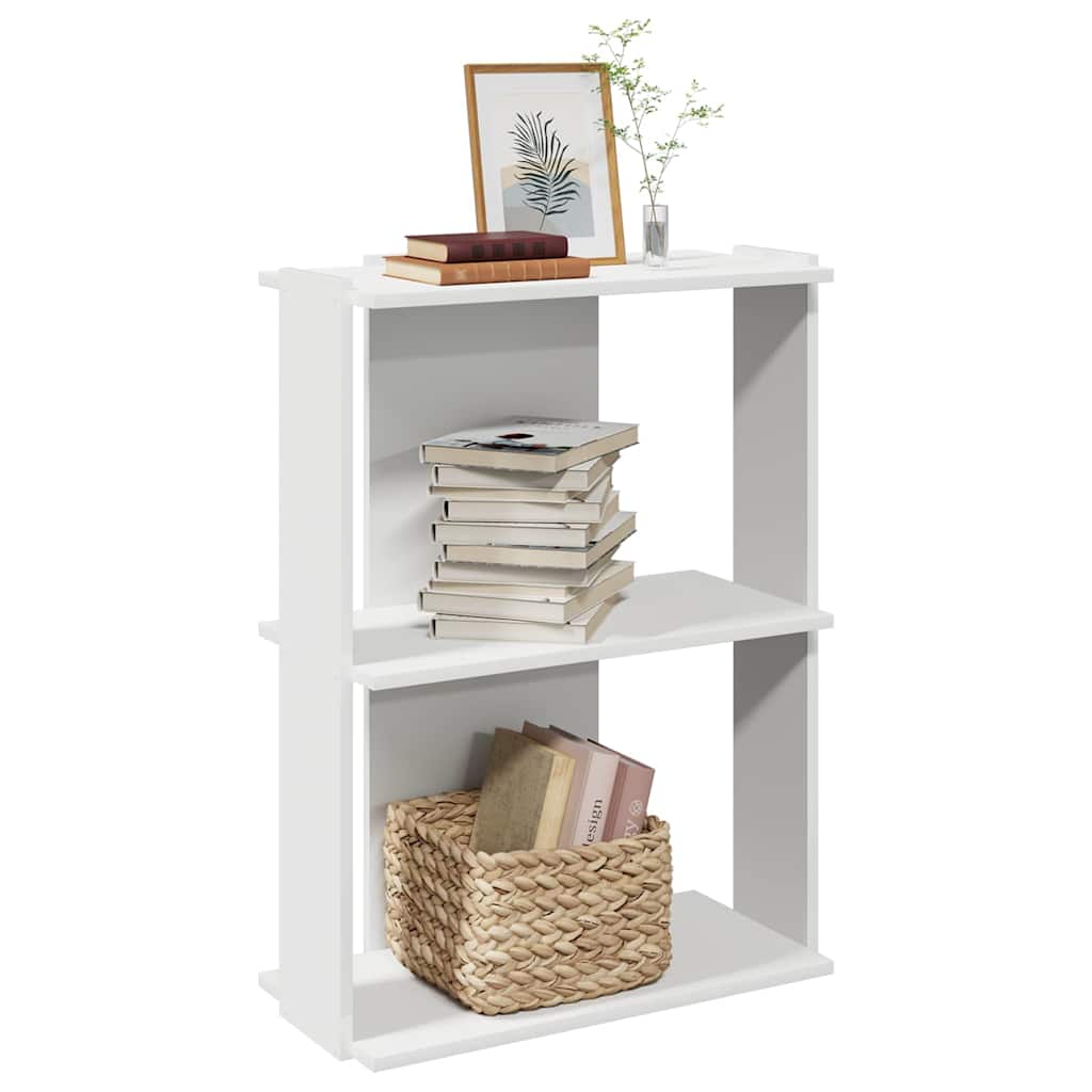 Regal za knjige s 3 razine bijeli 60x30x80 cm konstruirano drvo