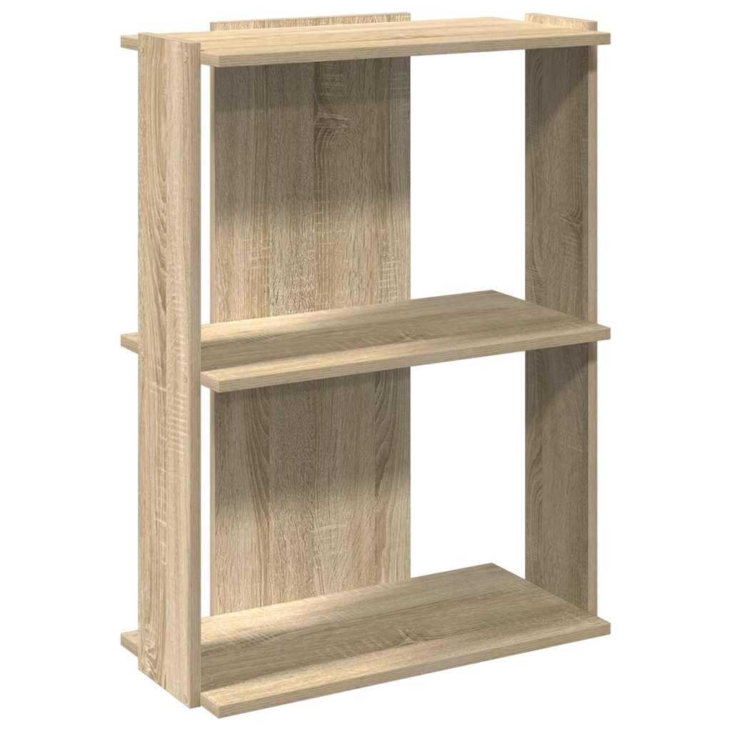 Regal za knjige s 3 razine boja hrasta 60x30x80 cm drveni