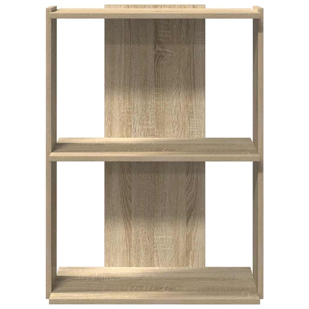 Regal za knjige s 3 razine boja hrasta 60x30x80 cm drveni