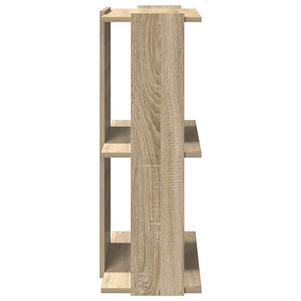 Regal za knjige s 3 razine boja hrasta 60x30x80 cm drveni