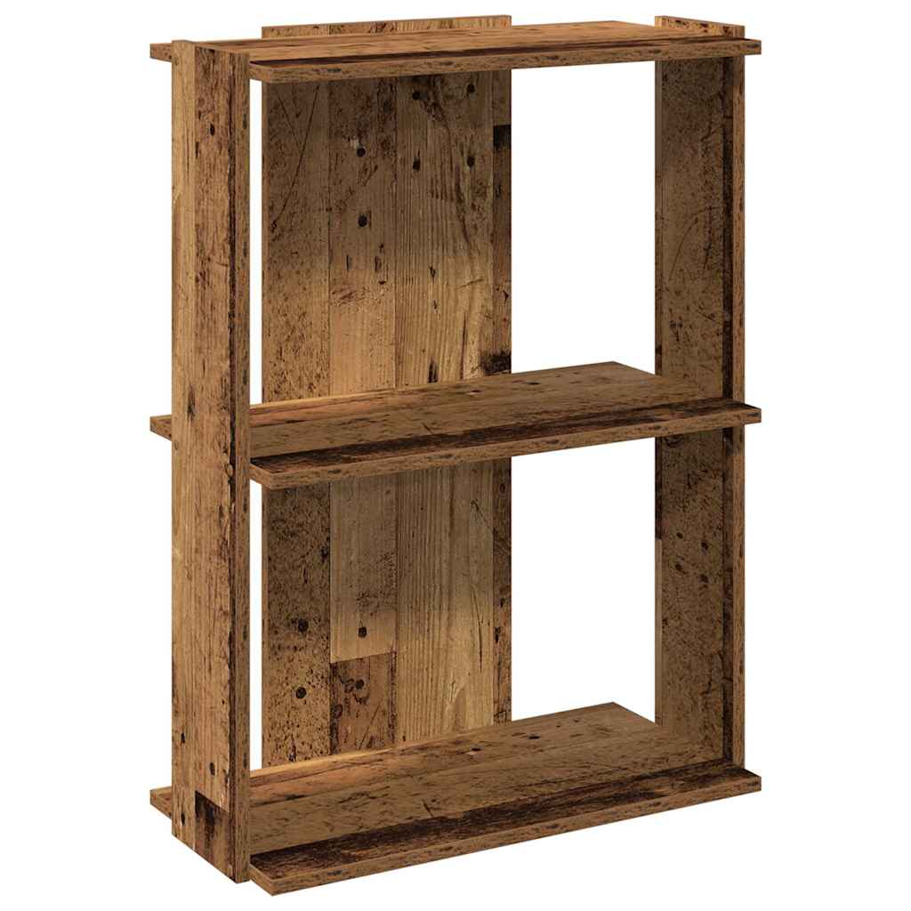 Regal za knjige s 3 razina boja staro drvo 60x30x80 cm drveni