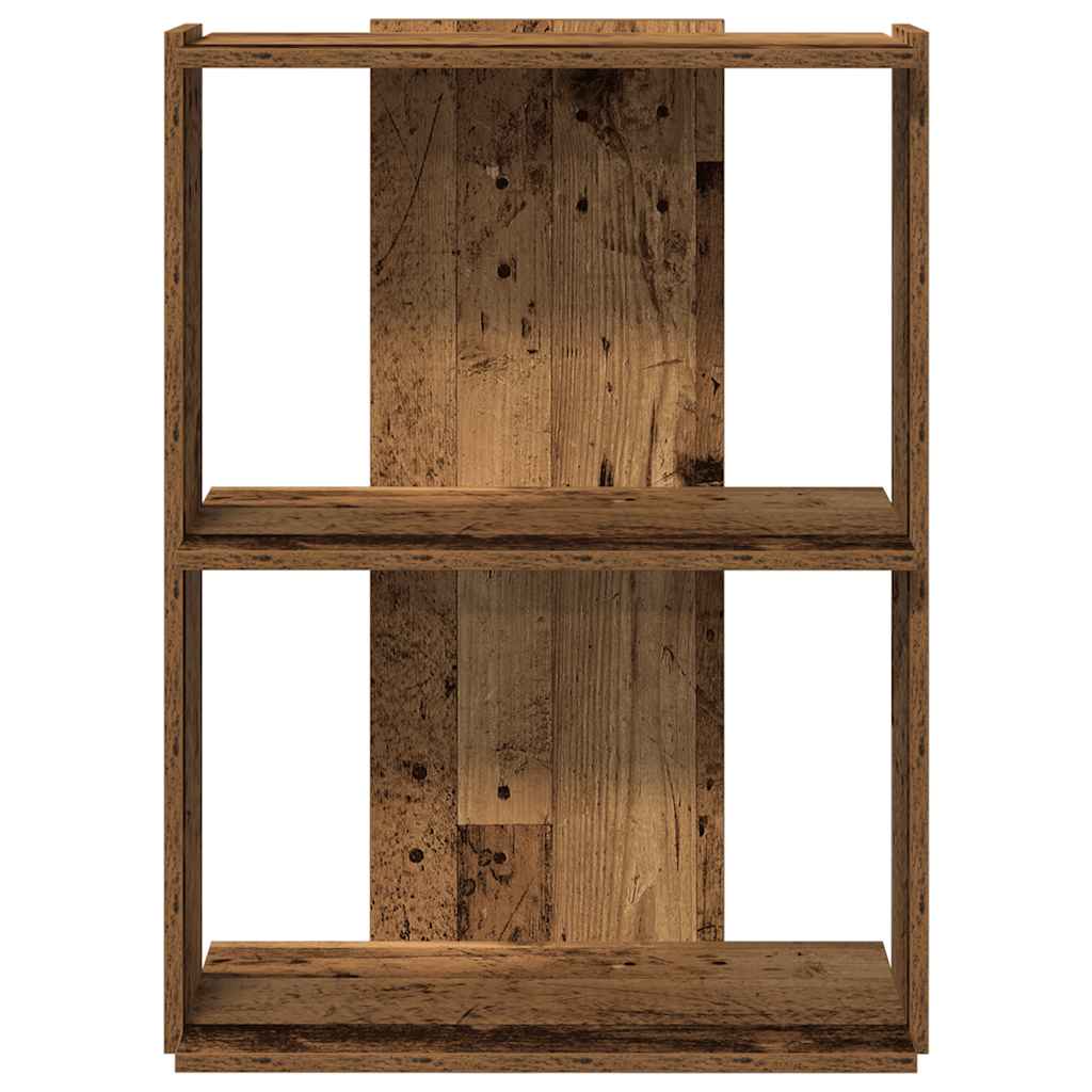 Regal za knjige s 3 razina boja staro drvo 60x30x80 cm drveni