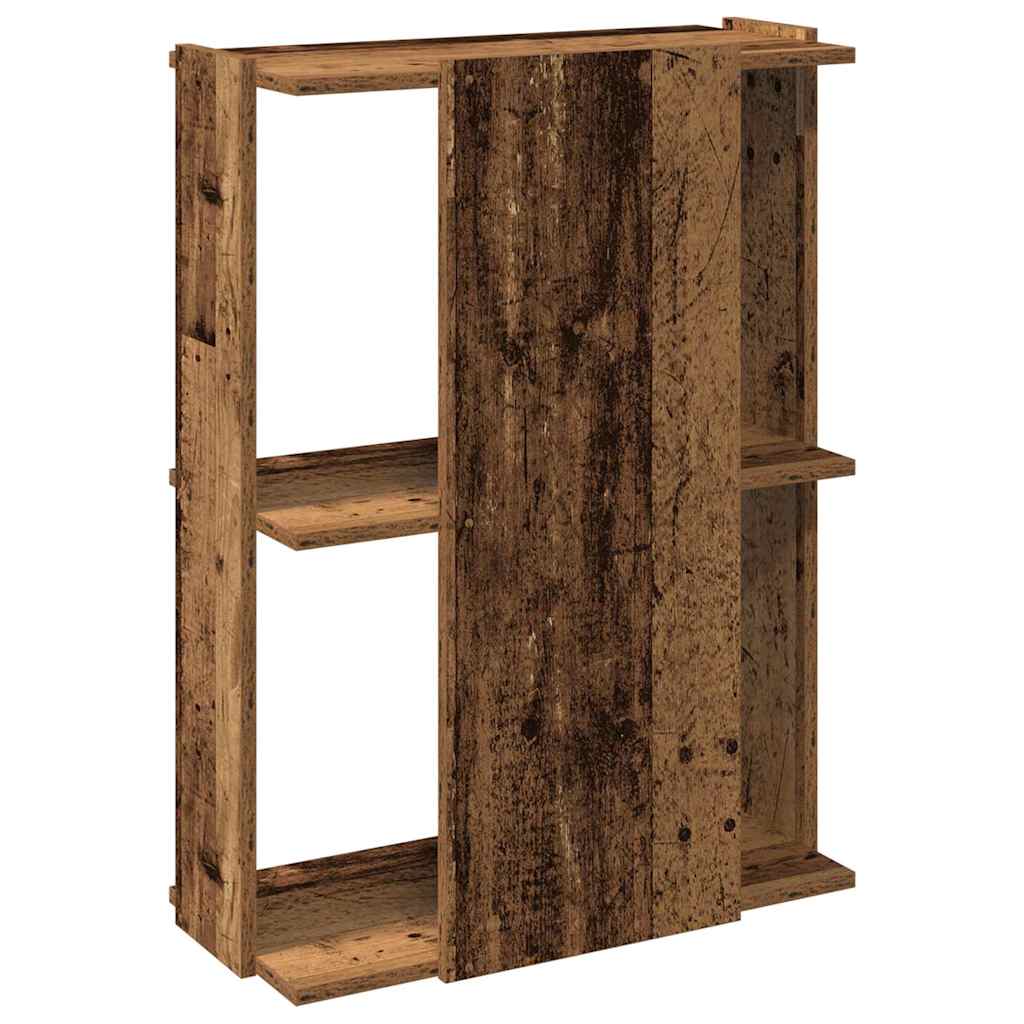 Regal za knjige s 3 razina boja staro drvo 60x30x80 cm drveni
