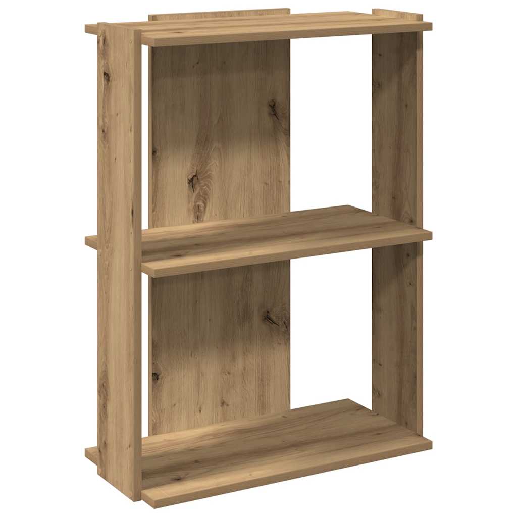 Regal za knjige s 3 razina boja hrasta 60x30x80 cm drveni