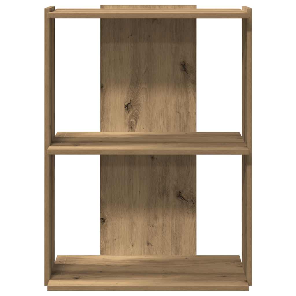 Regal za knjige s 3 razina boja hrasta 60x30x80 cm drveni